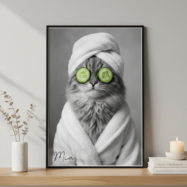 Custom Spa Pet Outfit - Personalized Poster | Upload Your Photo | Pet Transformation