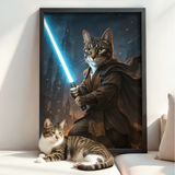 Poster-Custom Galactic Warrior Pet Outfit - Personalized Poster | Upload Your Photo | Pet Transformation-JackNRoy
