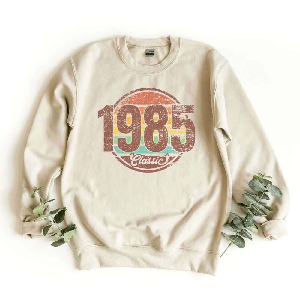 Sweatshirts-Classic Custom Birthday Sweatshirt (Customize Your Year)-S-Sand-Jack N Roy