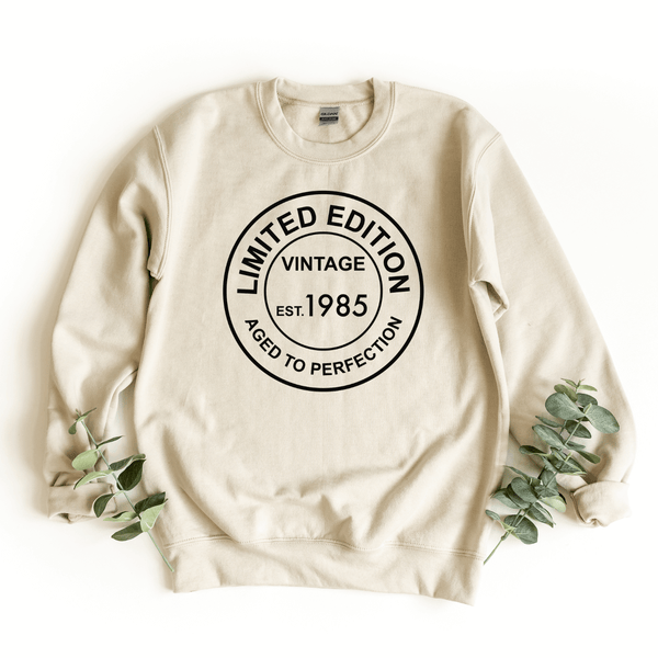 Sweatshirt-Limited Edition Custom Birthday Sweatshirt (Customize Your Year)-S-Sand-Jack N Roy