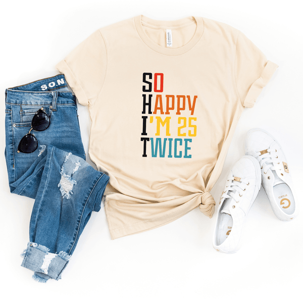 T-Shirt-S.H.I.T. 50 Birthday T-Shirt-S-Soft Cream-Jack N Roy
