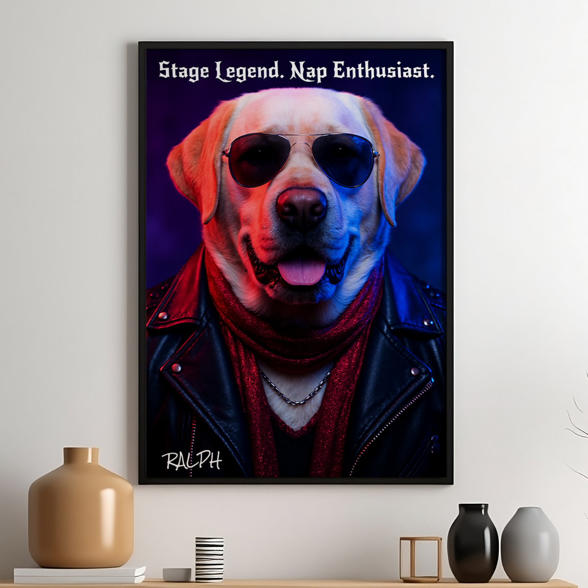 Poster-Custom Rockstar Pet Outfit - Personalized Poster | Upload Your Photo | Pet Transformation-JackNRoy