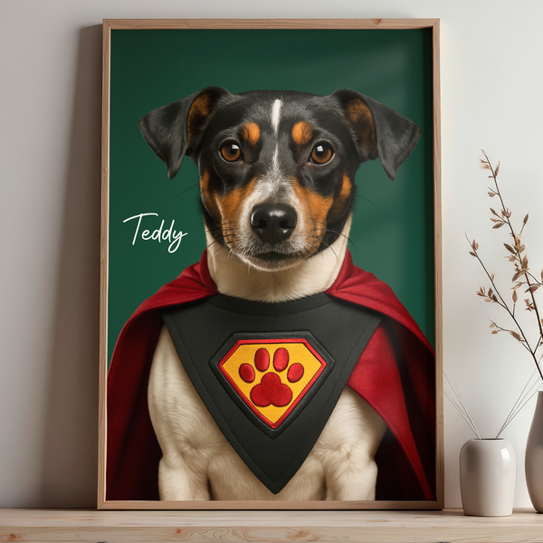 Poster-Custom Super Hero Pet Outfit - Personalized Poster | Upload Your Photo | Pet Transformation-JackNRoy