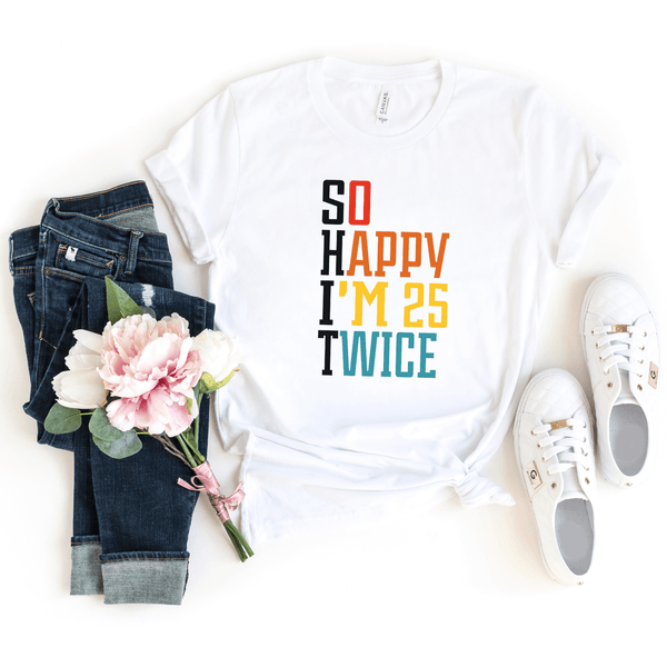 T-Shirt-S.H.I.T. 50 Birthday T-Shirt-S-White-Jack N Roy