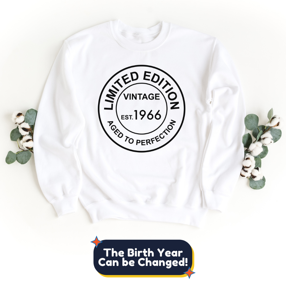 Sweatshirt-Limited Edition Custom Birthday Sweatshirt (Customize Your Year)-S-White-Jack N Roy