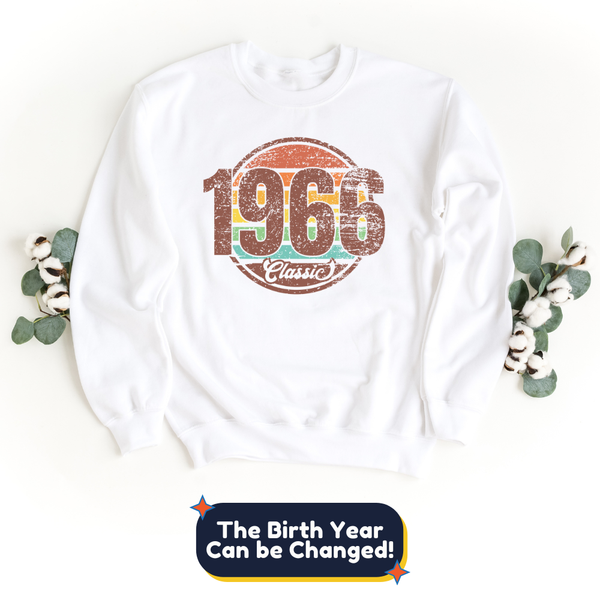 Sweatshirt-Classic Custom Birthday Sweatshirt (Customize Your Year)-S-White-Jack N Roy