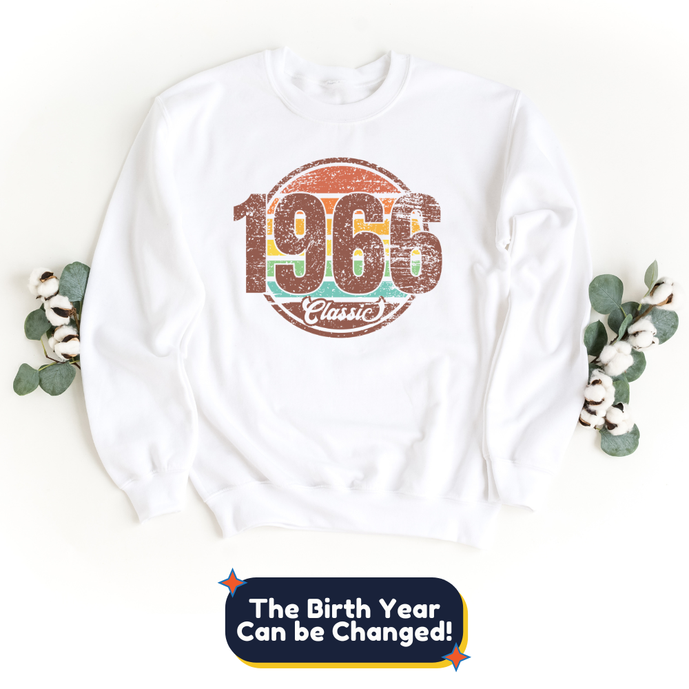 Sweatshirt-Classic Custom Birthday Sweatshirt (Customize Your Year)-S-White-Jack N Roy