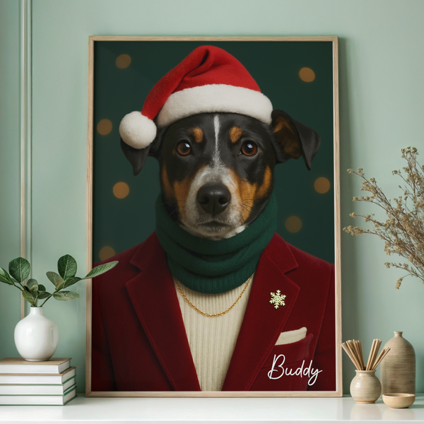 Poster-Custom Christmas Pet Outfit - Personalized Poster | Upload Your Photo | Pet Transformation-JackNRoy