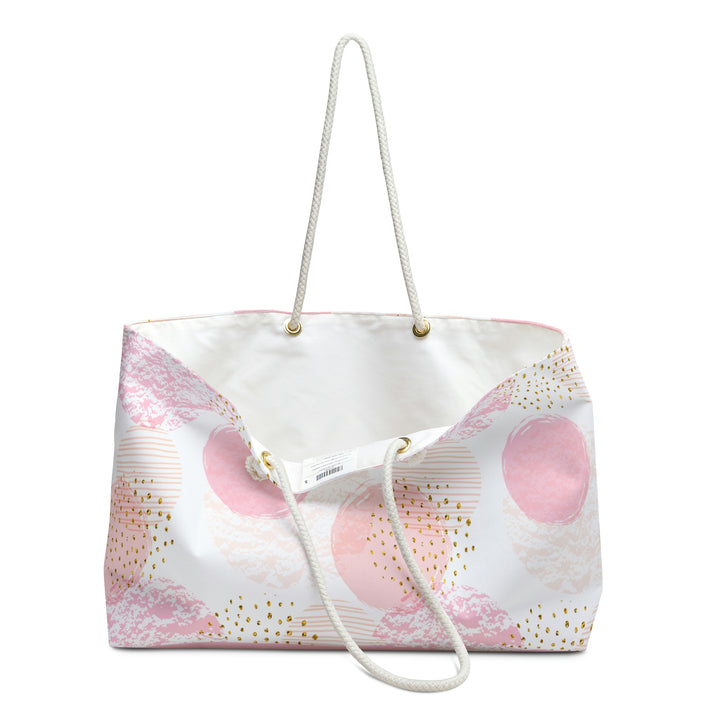 Bags-Pink Circles Weekender Bag-24" × 13"-Printify