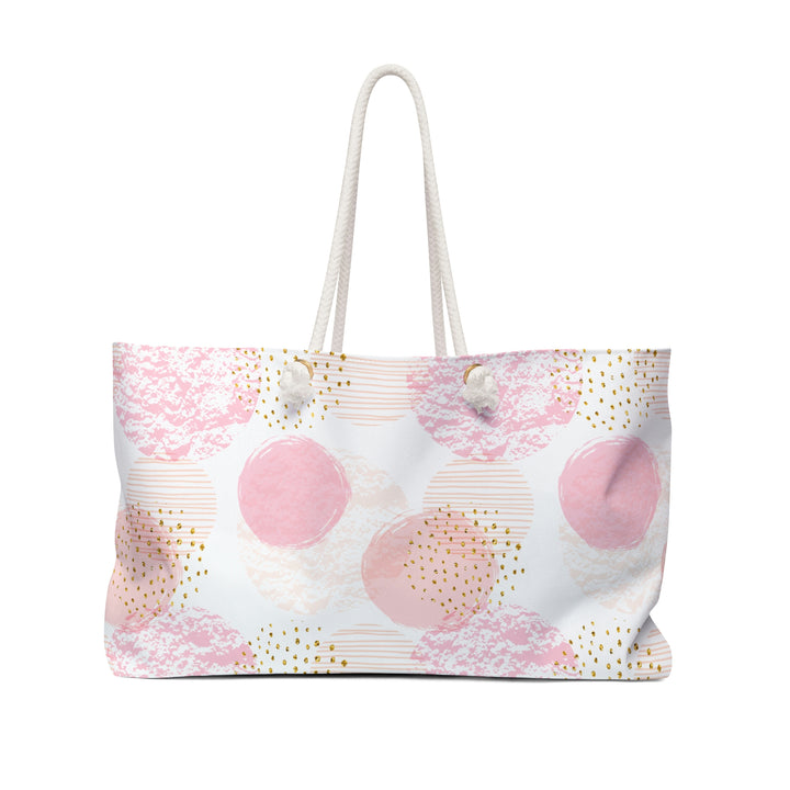 Bags-Pink Circles Weekender Bag-24" × 13"-Printify