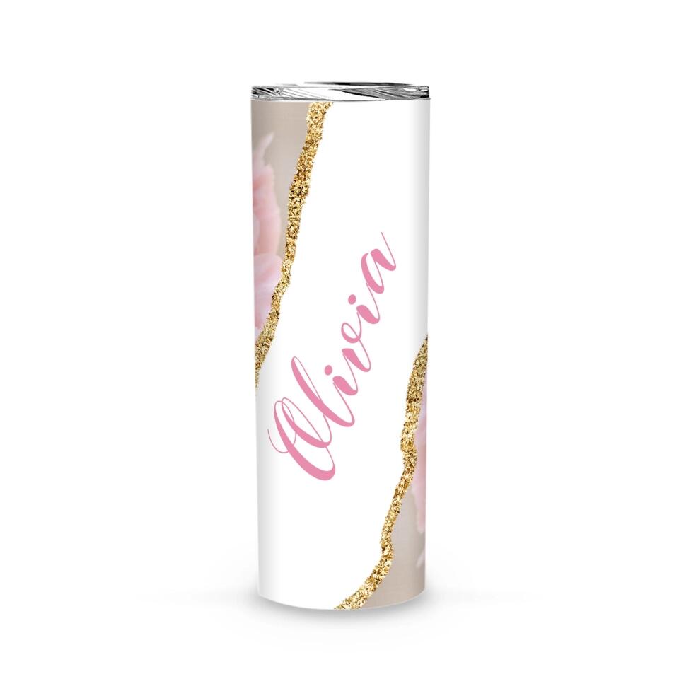 Tumbler-Personalized Skinny Tumbler (20oz) - Carnation-Skinny Tumbler 20oz - Carnation-White-Jack N Roy