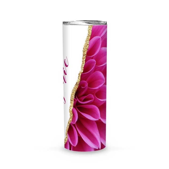 Tumbler-Personalized Skinny Tumbler (20oz) - Dahlia-Skinny Tumbler 20oz - Dahlia-White-Jack N Roy