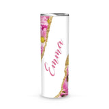 Tumbler-Personalized Skinny Tumbler (20oz) - Pink Daisy-Jack N Roy