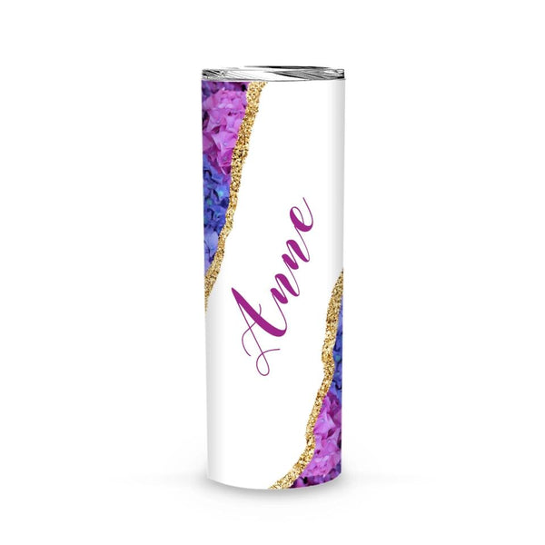Tumbler-Personalized Skinny Tumbler (20oz) - Hydrangea-Jack N Roy