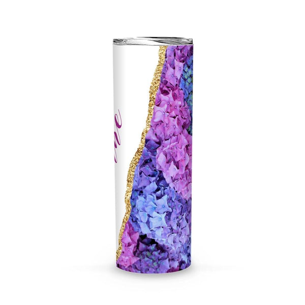 Tumbler-Personalized Skinny Tumbler (20oz) - Hydrangea-Jack N Roy