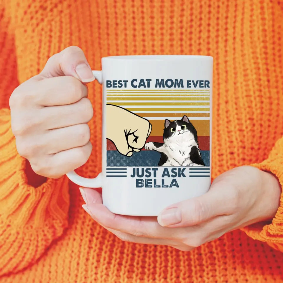 Mugs-Best Cat Mom/Dad Ever - Personalized Mug (11oz/15oz)-White Mug-White-Jack N Roy