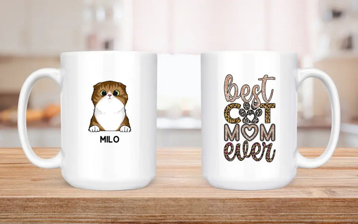 Mugs-Best Cat Mom Ever - Personalized Mug (11oz/15oz)-White Mug-White-Jack N Roy