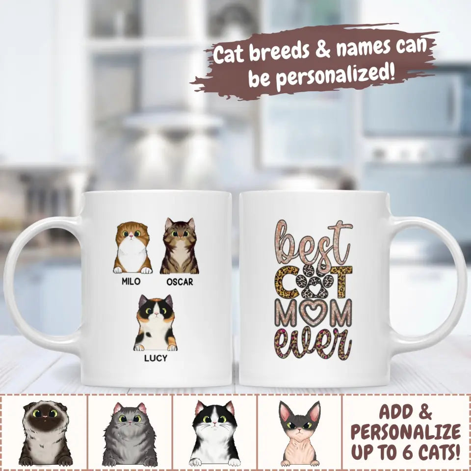 Mugs-Best Cat Mom Ever - Personalized Mug (11oz/15oz)-Jack N Roy
