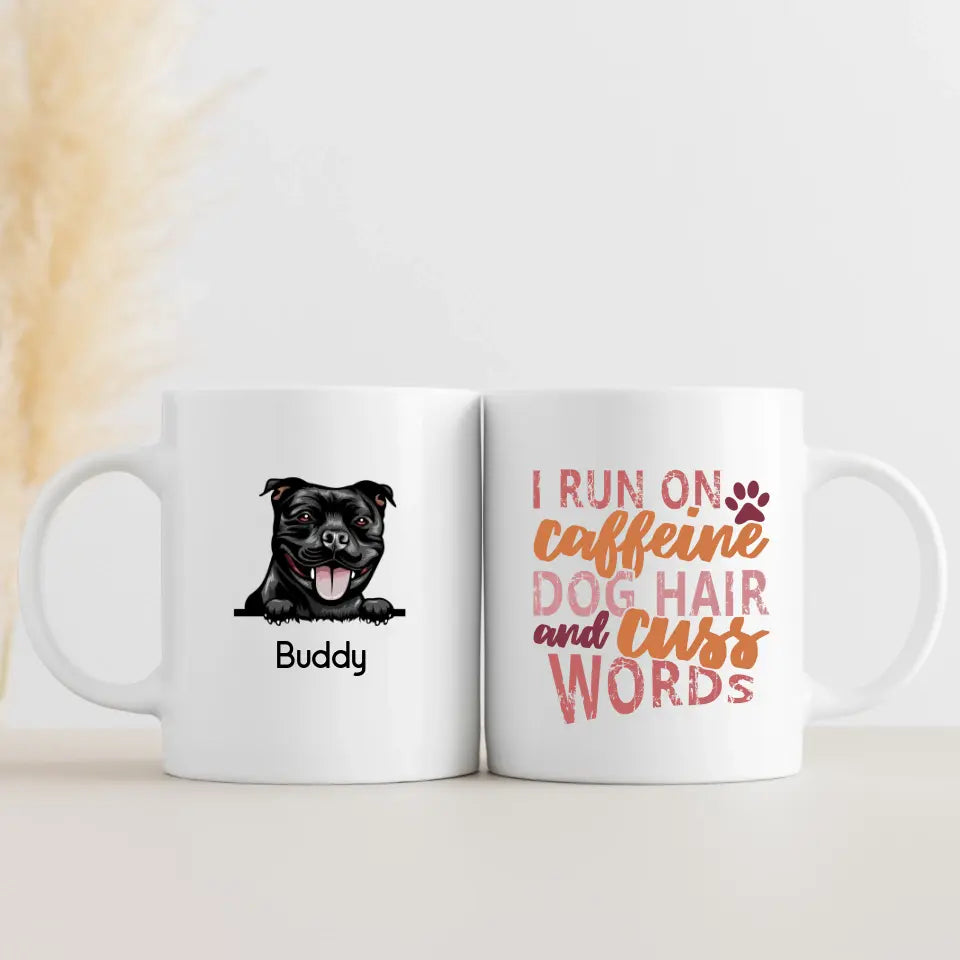 Mugs-Caffeine, Dog Hair and Cuss Words - Personalized Mug (11oz/15oz)-White Mug-White-Jack N Roy