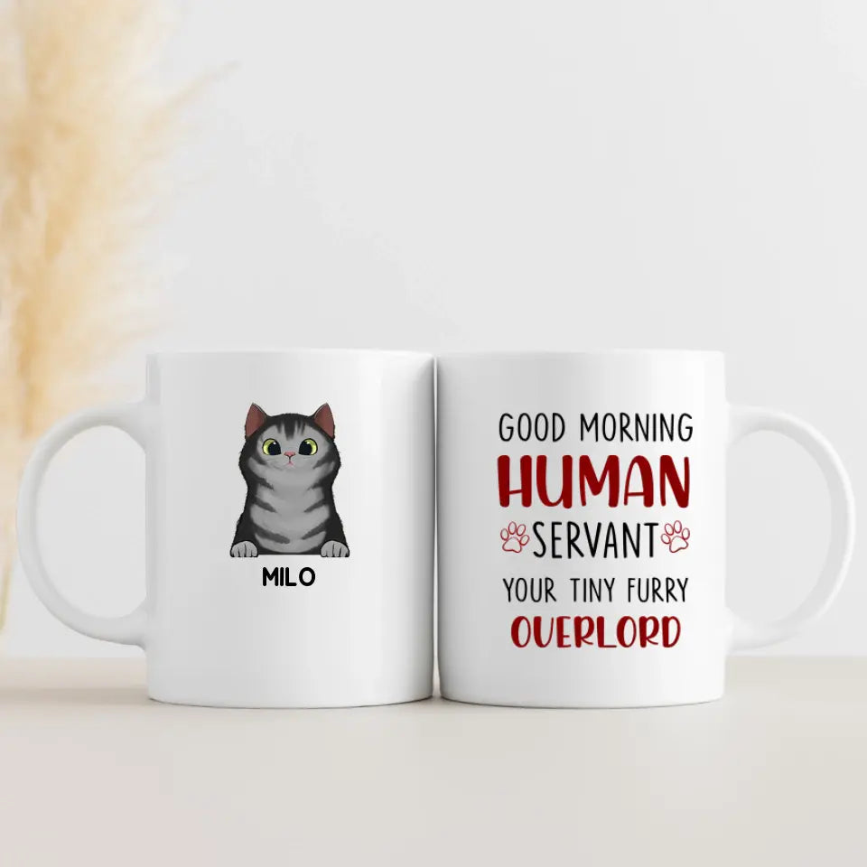 Mugs-Good Morning Human Servant - Personalized Mug (11oz/15oz)-White Mug-White-Jack N Roy