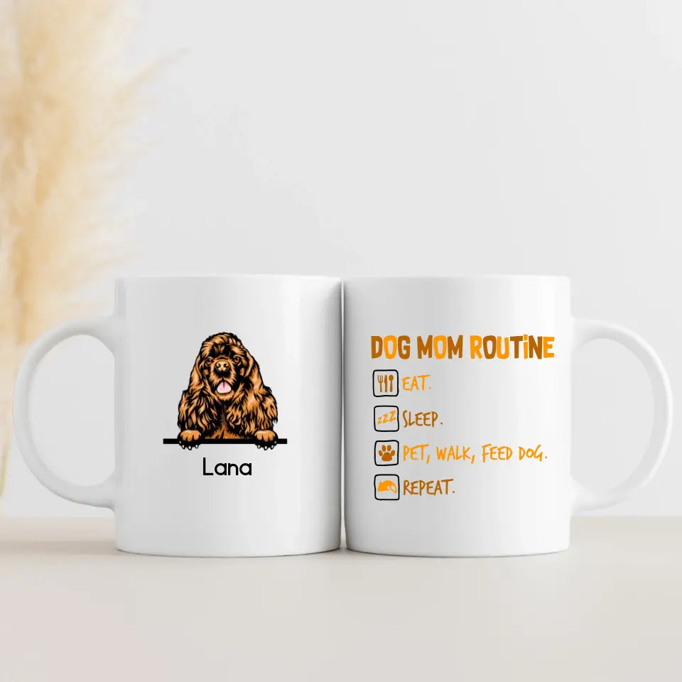 Mugs-Dog Mom Routine - Personalized Mug (11oz/15oz)-White Mug-White-Jack N Roy