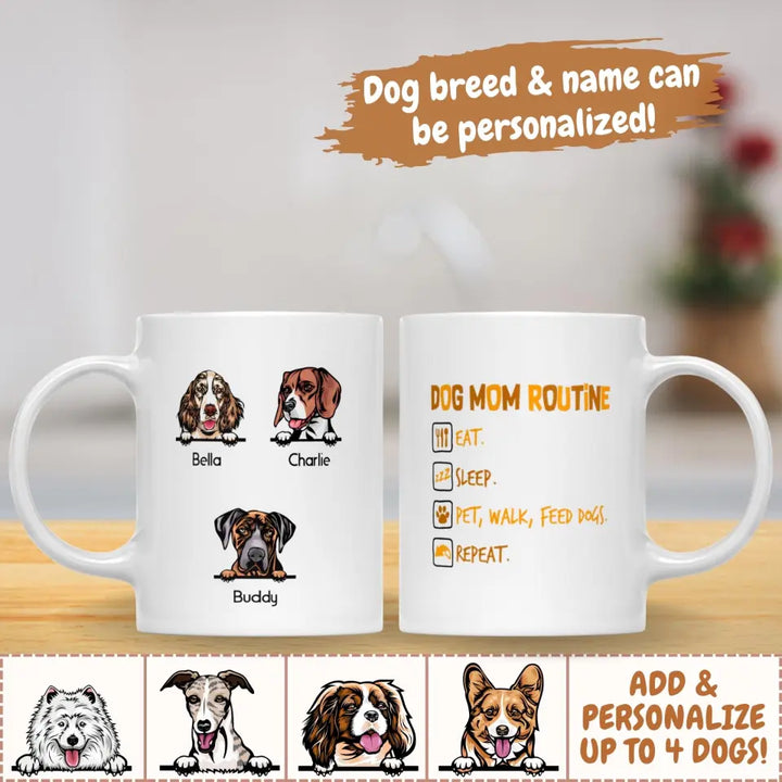 Mugs-Dog Mom Routine - Personalized Mug (11oz/15oz)-Jack N Roy