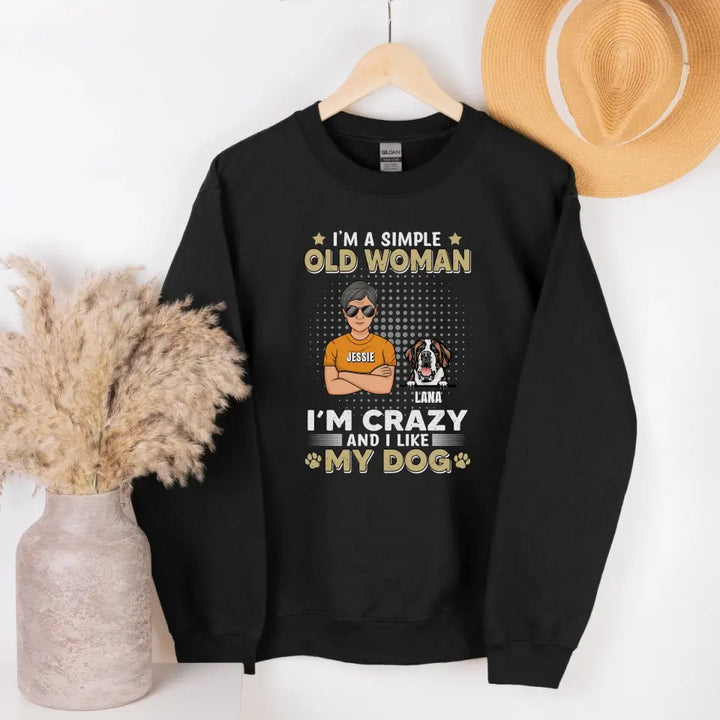 Shirts & Tops-I'm Crazy and I Like My Dog(s) - Personalized Unisex T-Shirt / Sweatshirt-Unisex Sweatshirt-Black-Jack N Roy