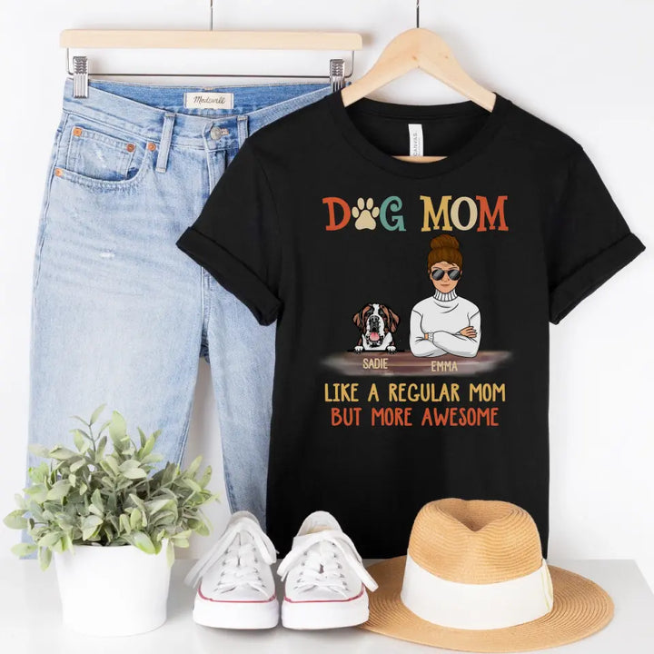 Shirts & Tops-Dog Mom / Pawma - Personalized Unisex T-Shirt / Sweatshirt-Unisex T-Shirt-Black-Jack N Roy