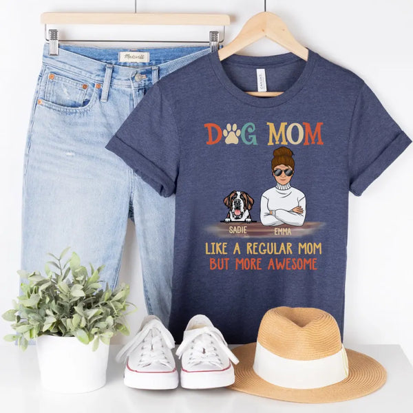 T-Shirt-Dog Mom / Pawma - Personalized Unisex T-Shirt / Sweatshirt-Unisex T-Shirt-Heather Navy-Jack N Roy