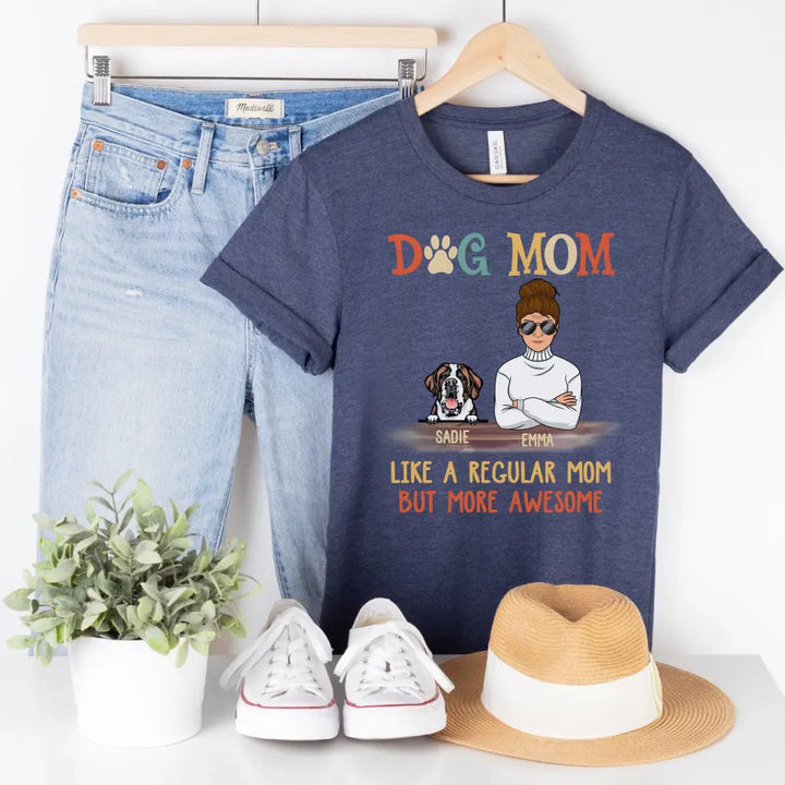 Shirts & Tops-Dog Mom / Pawma - Personalized Unisex T-Shirt / Sweatshirt-Unisex T-Shirt-Heather Navy-Jack N Roy