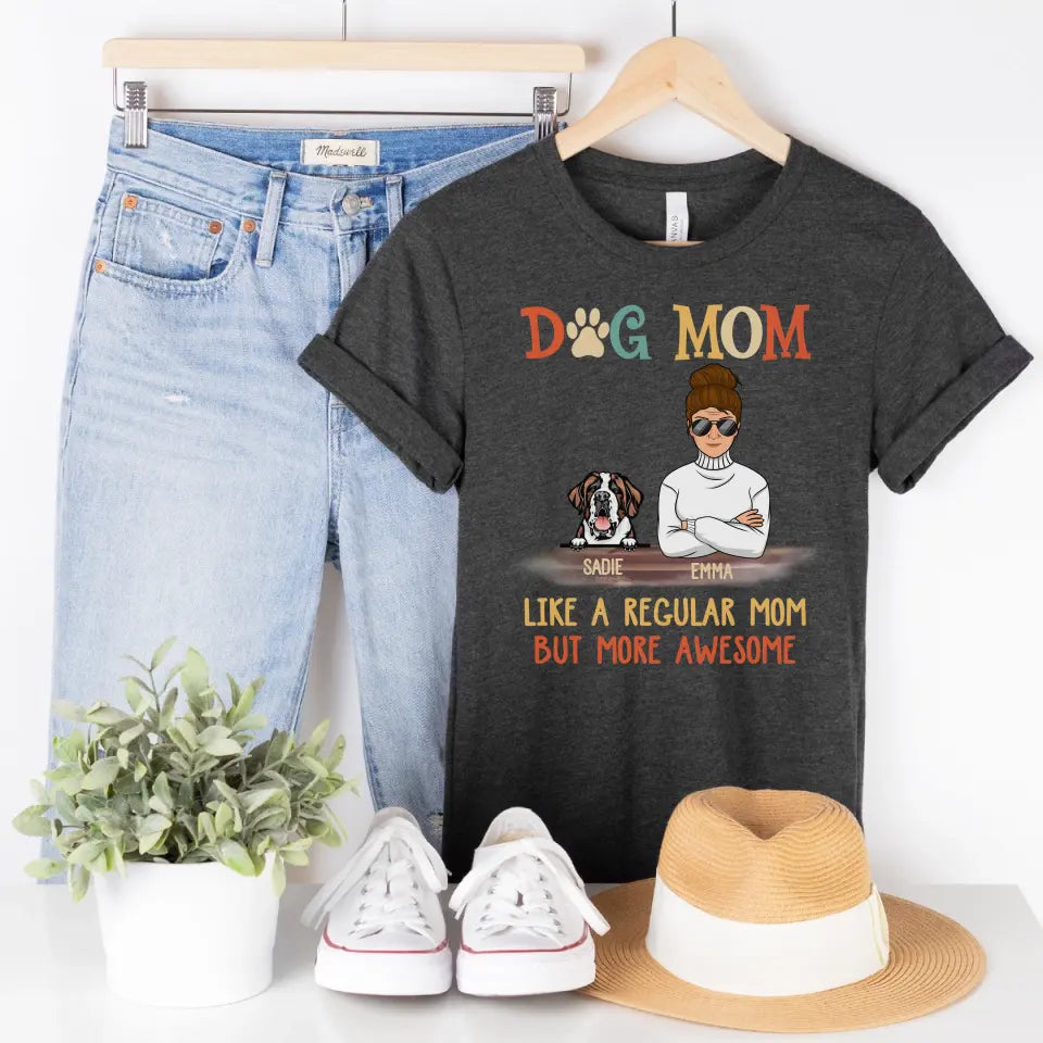 T-Shirt-Dog Mom / Pawma - Personalized Unisex T-Shirt / Sweatshirt-Unisex T-Shirt-Dark Grey Heather-Jack N Roy
