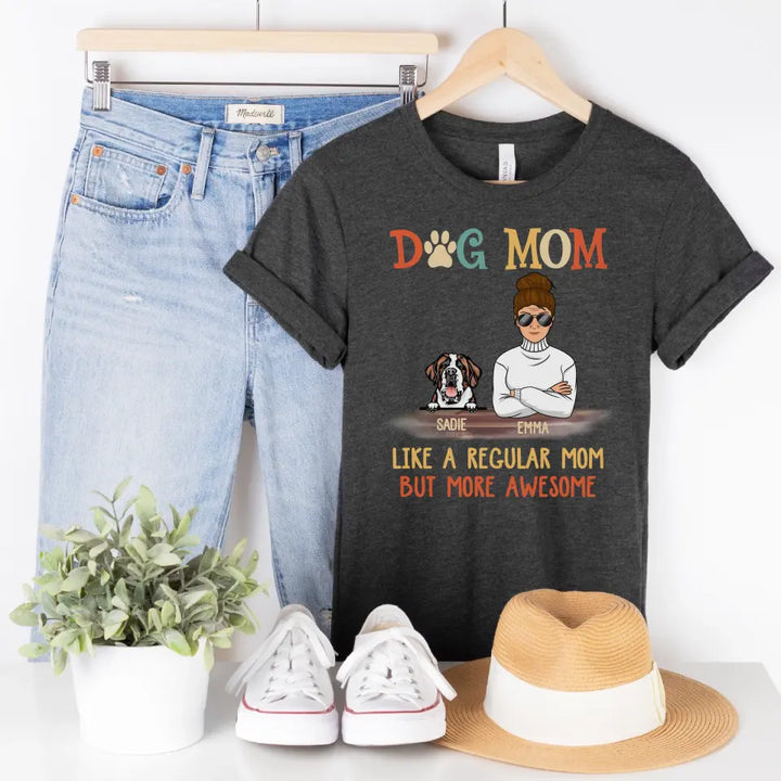 Shirts & Tops-Dog Mom / Pawma - Personalized Unisex T-Shirt / Sweatshirt-Unisex T-Shirt-Dark Grey Heather-Jack N Roy