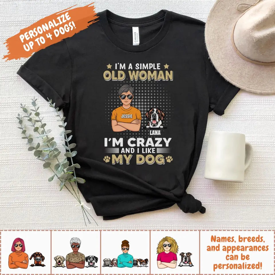 T-Shirt-I'm Crazy and I Like My Dog(s) - Personalized Unisex T-Shirt / Sweatshirt-Jack N Roy