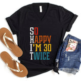 V-Neck Shirt-S.H.I.T. 60 Birthday V-Neck-S-Black-Jack N Roy