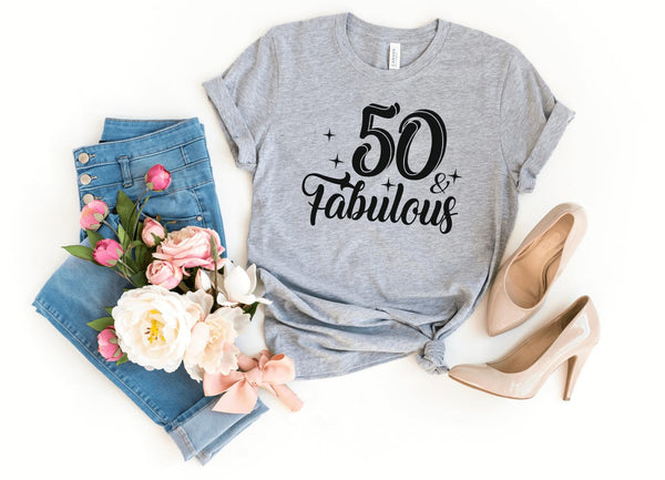 T-Shirt-50 & Fabulous T-Shirt-S-Athletic Heather-Jack N Roy