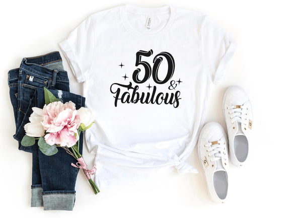 T-Shirt-50 & Fabulous T-Shirt-S-White-Jack N Roy