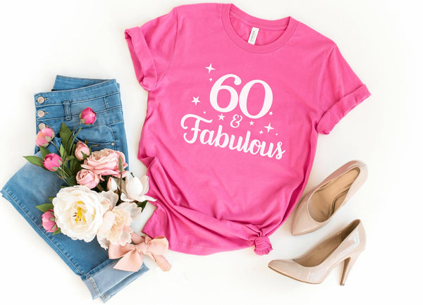 T-Shirt-60 & Fabulous T-Shirt-S-Charity Pink-Jack N Roy