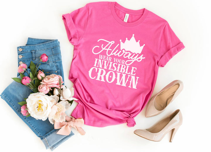 Shirts & Tops-Always Wear Your Crown T-Shirt-S-Charity Pink-Jack N Roy