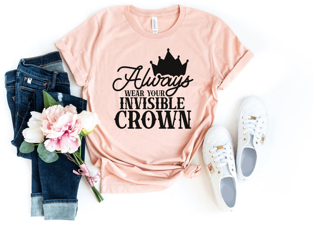 Shirts & Tops-Always Wear Your Crown T-Shirt-S-Heather Peach-Jack N Roy