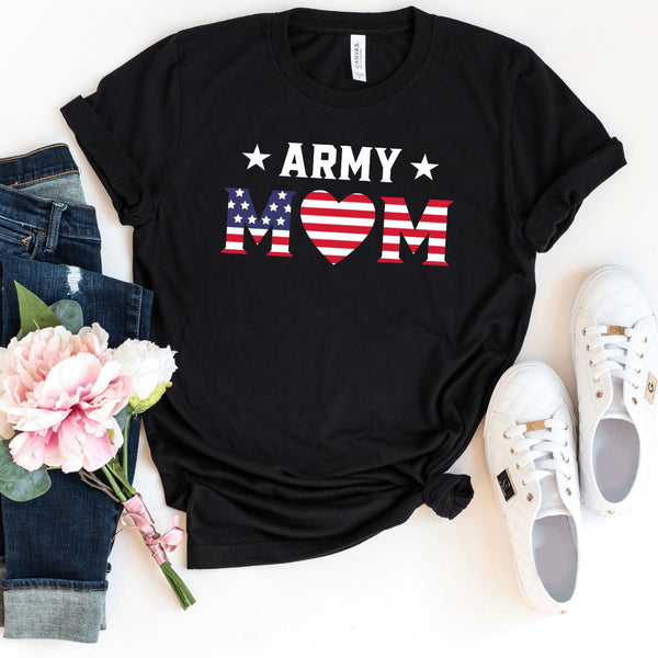 T-Shirt-Army Mom T-Shirt-S-Black-Jack N Roy
