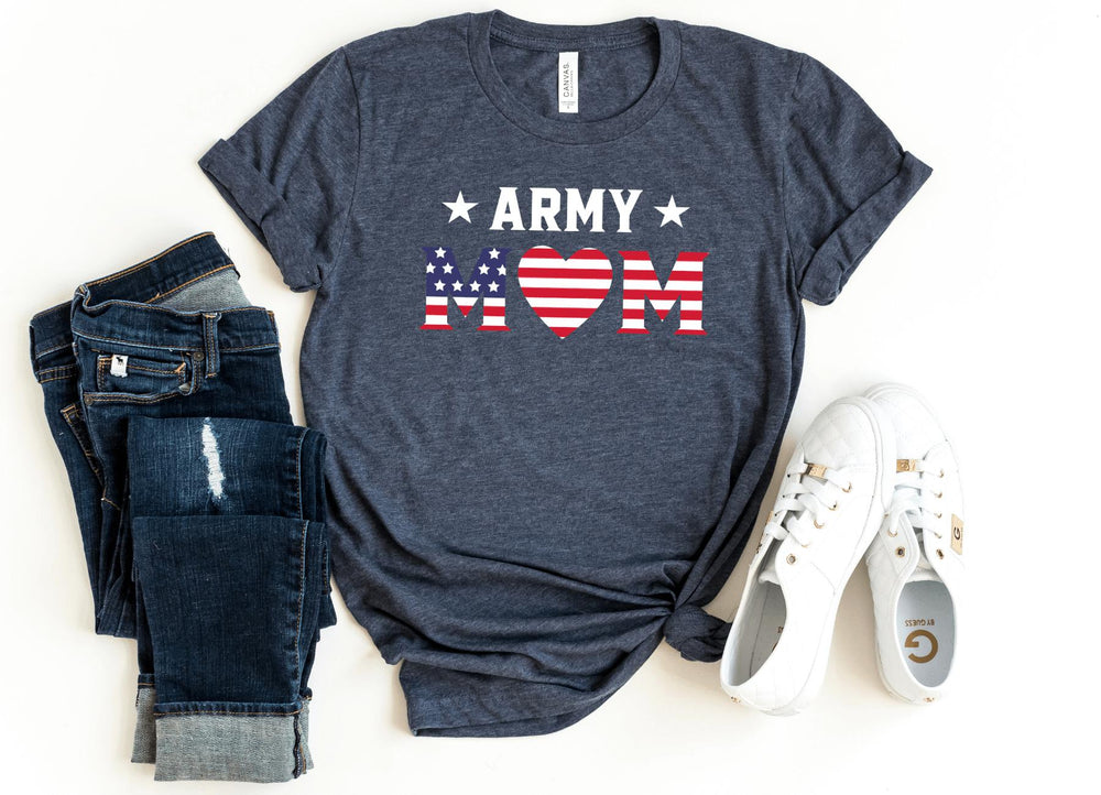 Shirts & Tops-Army Mom T-Shirt-S-Heather Navy-Jack N Roy