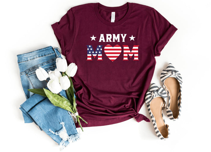 Shirts & Tops-Army Mom T-Shirt-S-Maroon-Jack N Roy