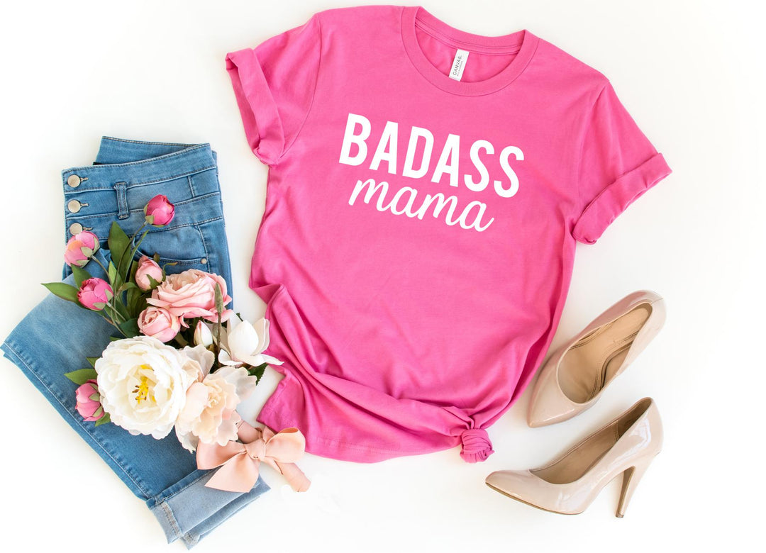 Shirts & Tops-BADASS MAMA T-Shirt-S-Charity Pink-Jack N Roy