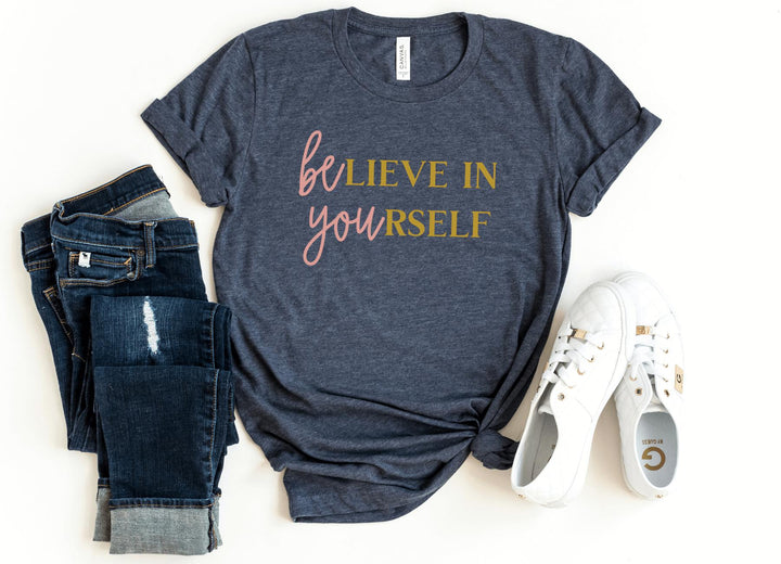 Shirts & Tops-BElieve In YOUrself (BE YOU) T-Shirt-S-Heather Navy-Jack N Roy