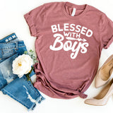 T-Shirt-BLESSED WITH BOYS T-Shirt-S-Heather Mauve-Jack N Roy
