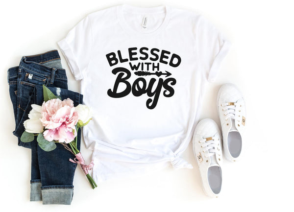 T-Shirt-BLESSED WITH BOYS T-Shirt-S-White-Jack N Roy