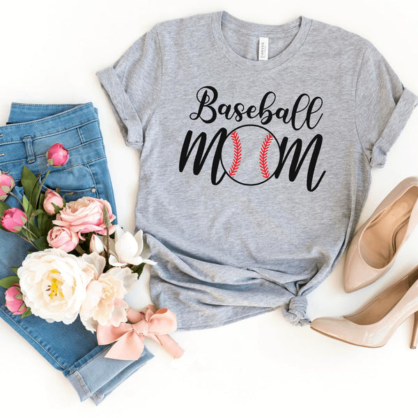 T-Shirt-Baseball Mom T-Shirt-S-Athletic Heather-Jack N Roy