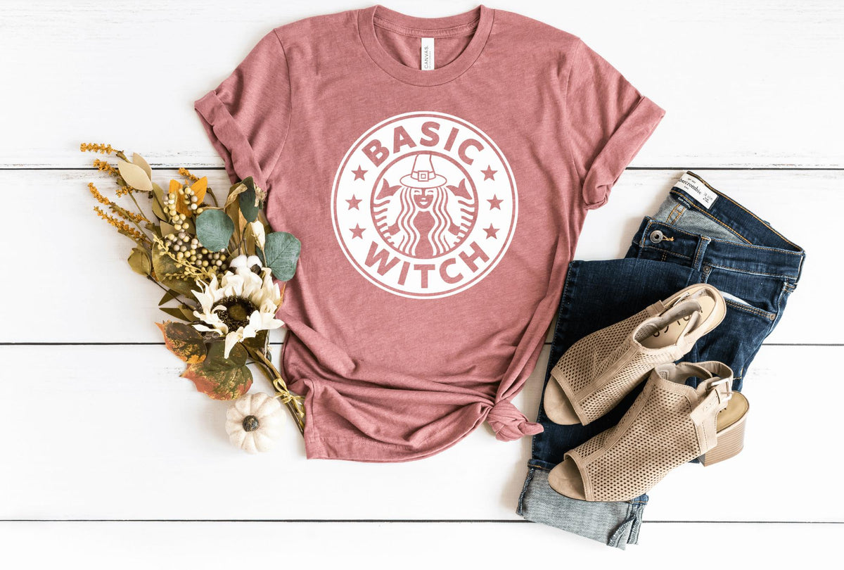 T-Shirt-Basic Witch T-Shirt-S-Heather Mauve-Jack N Roy