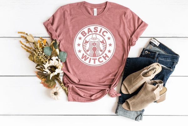 T-Shirt-Basic Witch T-Shirt-S-Heather Mauve-Jack N Roy