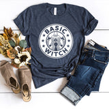 T-Shirt-Basic Witch T-Shirt-S-Heather Navy-Jack N Roy